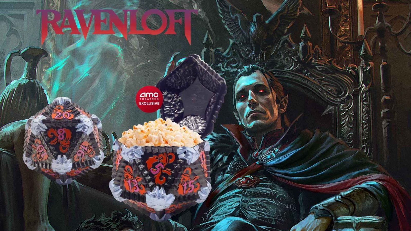 AMC Releases Dungeons & Dragons Mists of Ravenloft D20 Popcorn Bucket