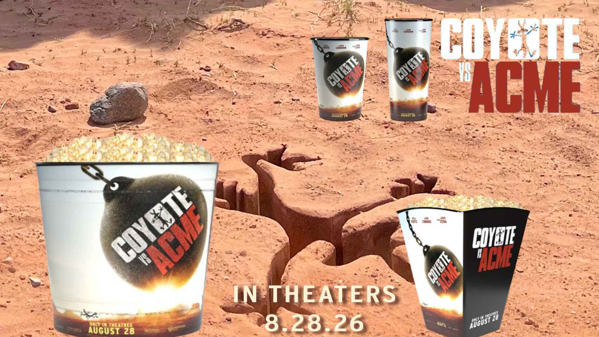 Coyote vs. Acme Popcorn Buckets and Cups Revealed Ahead of August 28 Release
