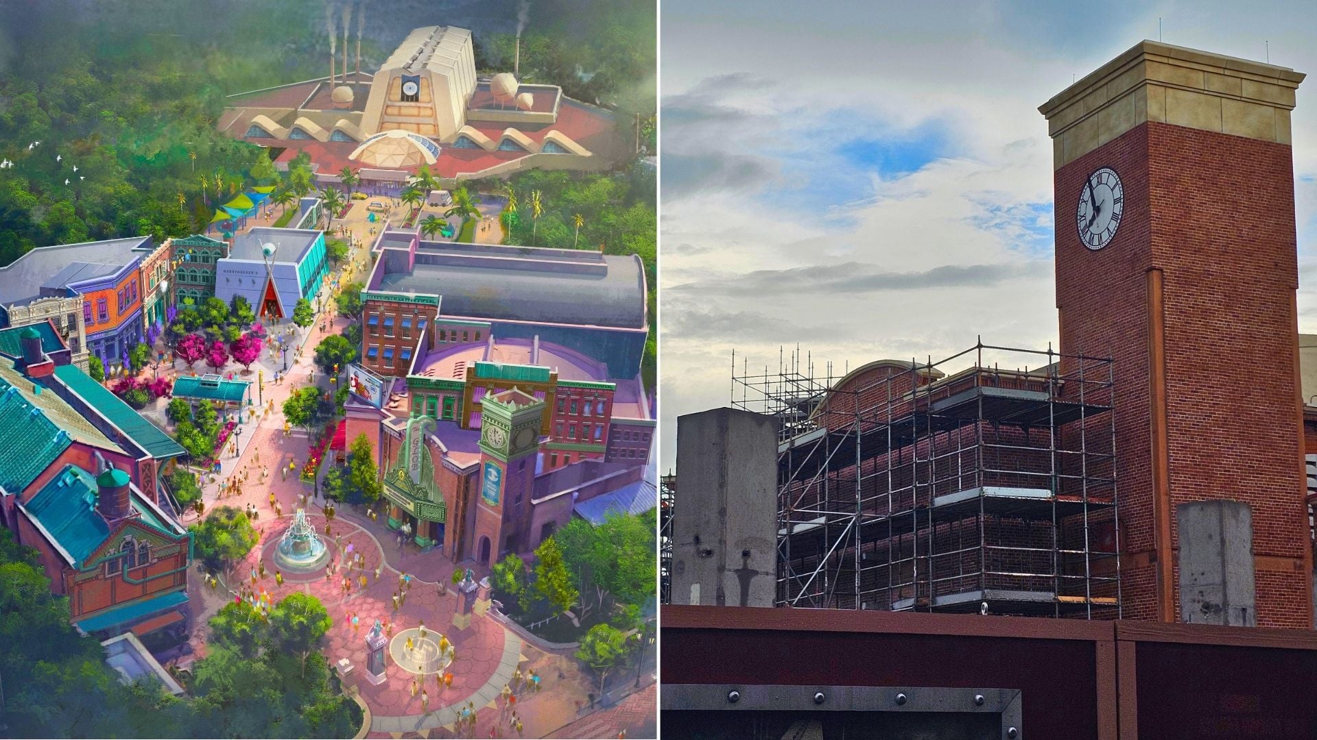 Monstropolis Clock Tower Rises at Hollywood Studios as Imagineering Reveals Dark Avenue