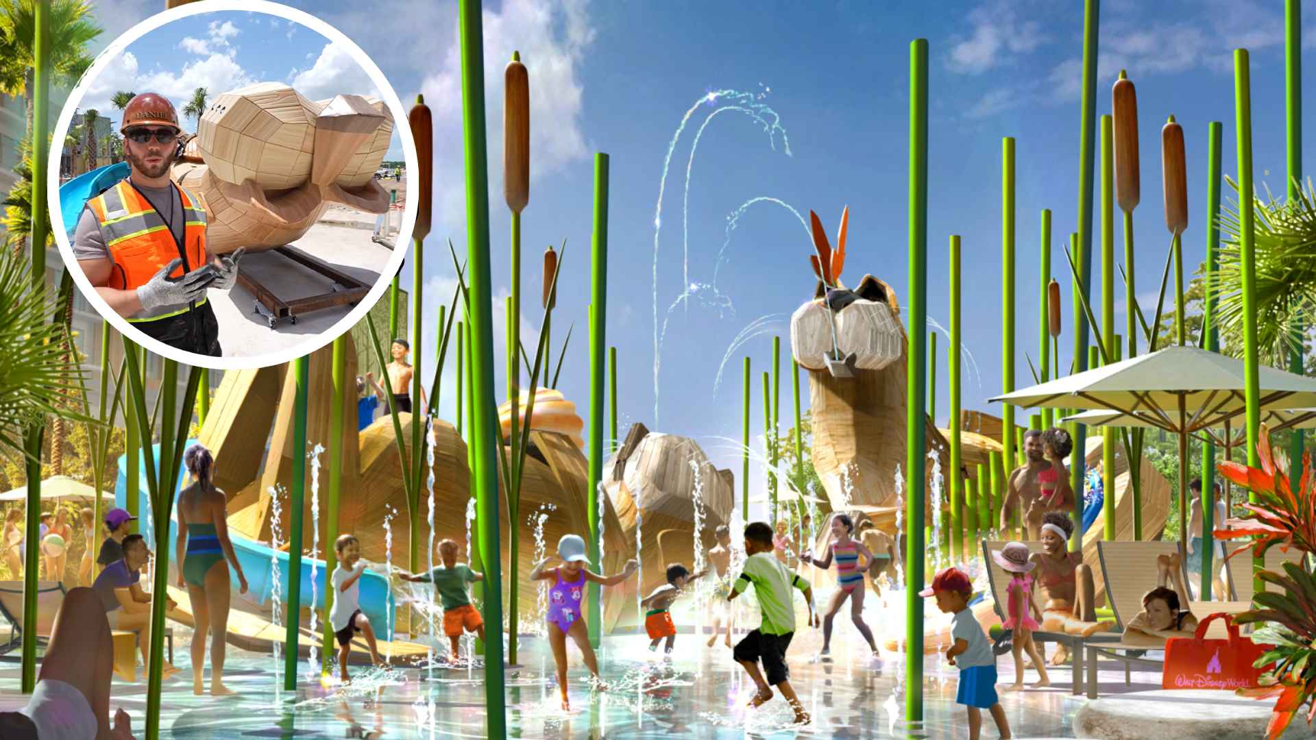 Walt Disney Imagineering Installs Giant Otter Figures at Disney's Lakeshore Lodge