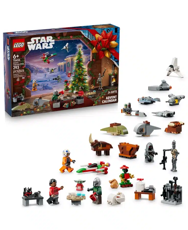 39066228fpx Fantasy Land News LEGO Star Wars Advent Calendar 2026 box with a snowy scene and many small buildable figures and ships nearby