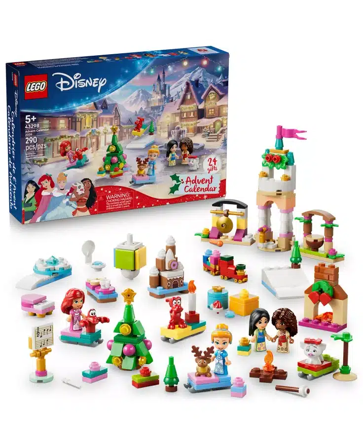 39066239fpx Fantasy Land News LEGO Disney Advent Calendar 2026 box with snowy scene and miniature builds around it