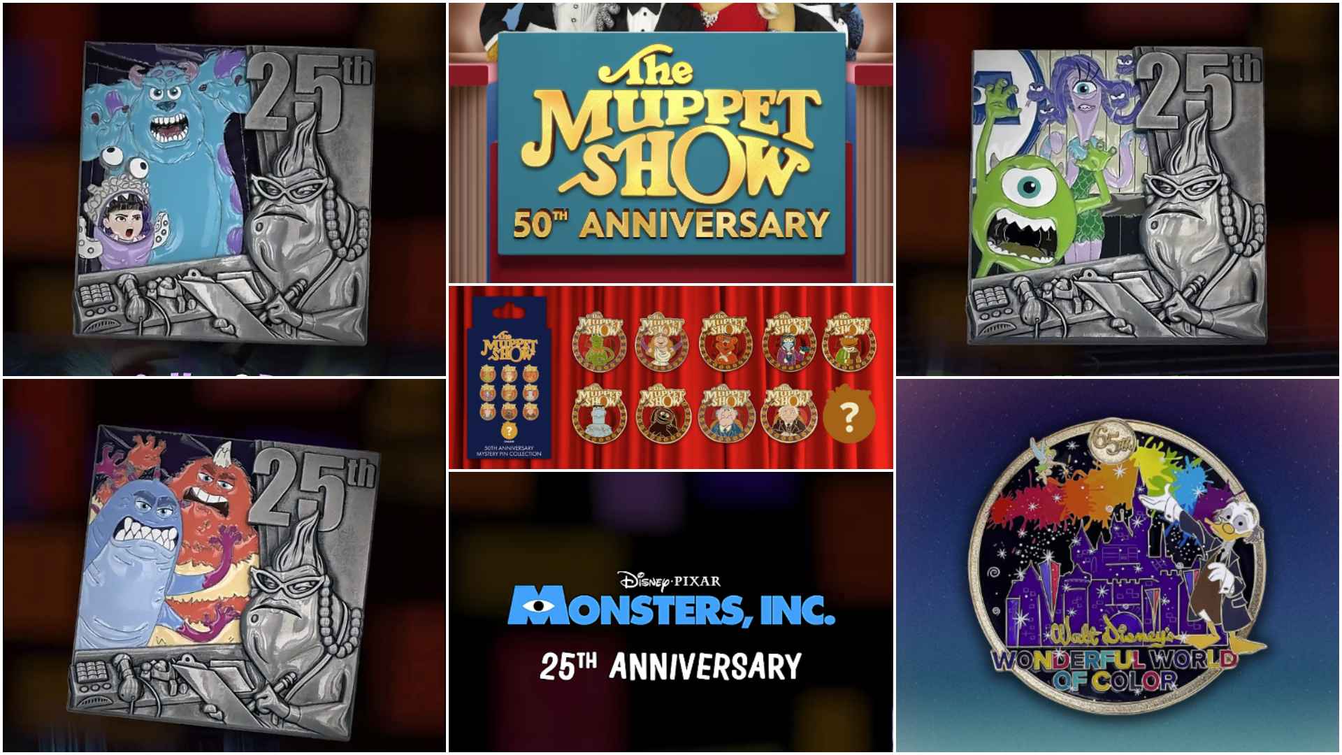 Monsters Inc. 25th Anniversary Pins and Muppets 50th Mystery Pins Debut on D23's Online Shop