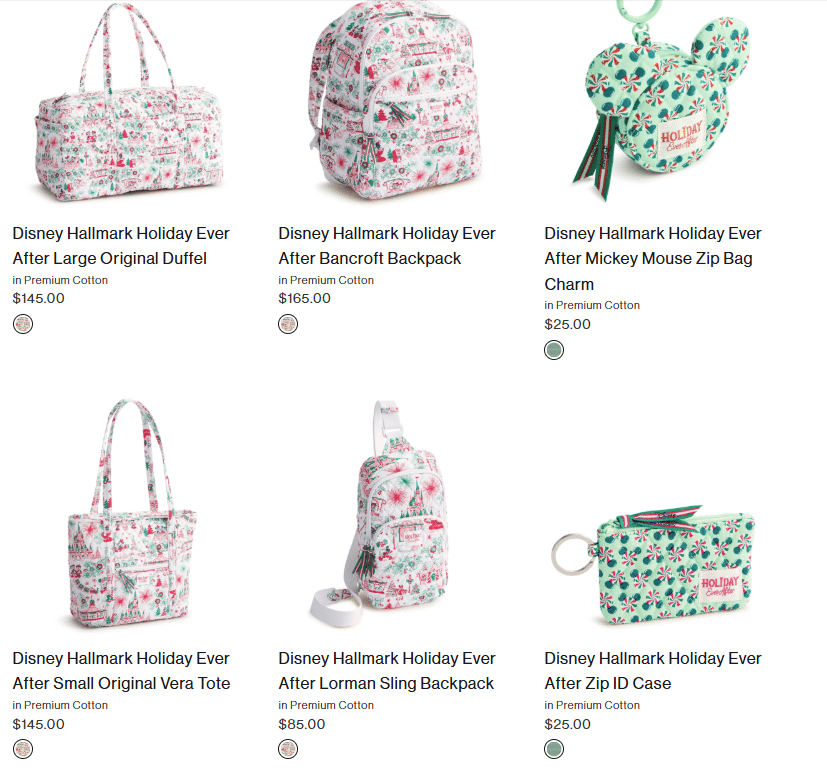 Disney Hallmark Holiday Ever After Large Original Duffel bag in pink floral print