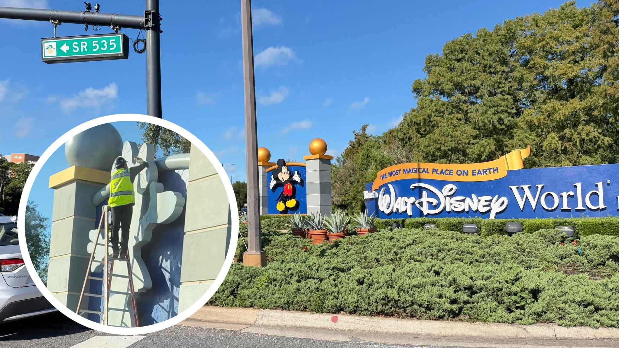 Walt Disney World Entrance Sign at SR 535 Undergoes Routine Refurbishment