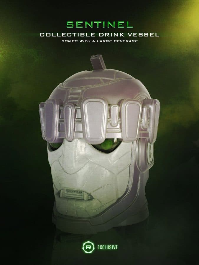 Regal exclusive Sentinel collectible drink vessel shaped like the head of an X Men Sentinel robot