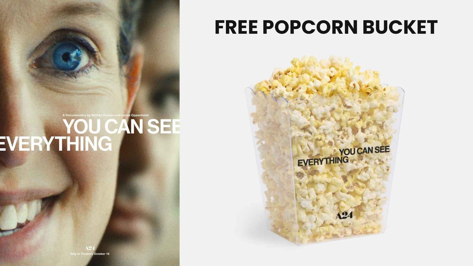 A24 Gives Away a Free Clear Popcorn Bucket With You Can See Everything Tickets