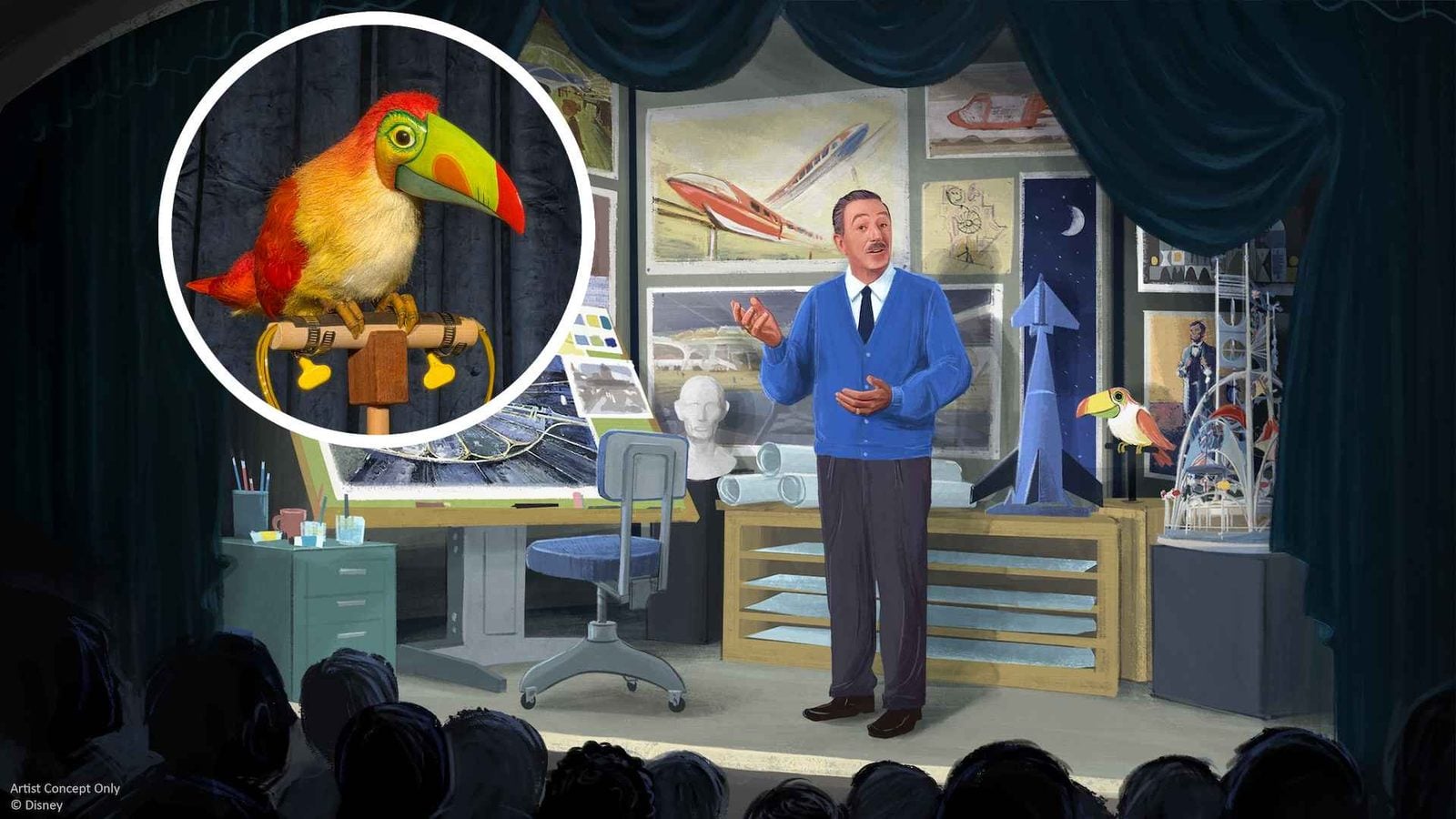 Carousel of Progress Walt Disney Scene First Look at the New Talking Toucan Audio Animatronic