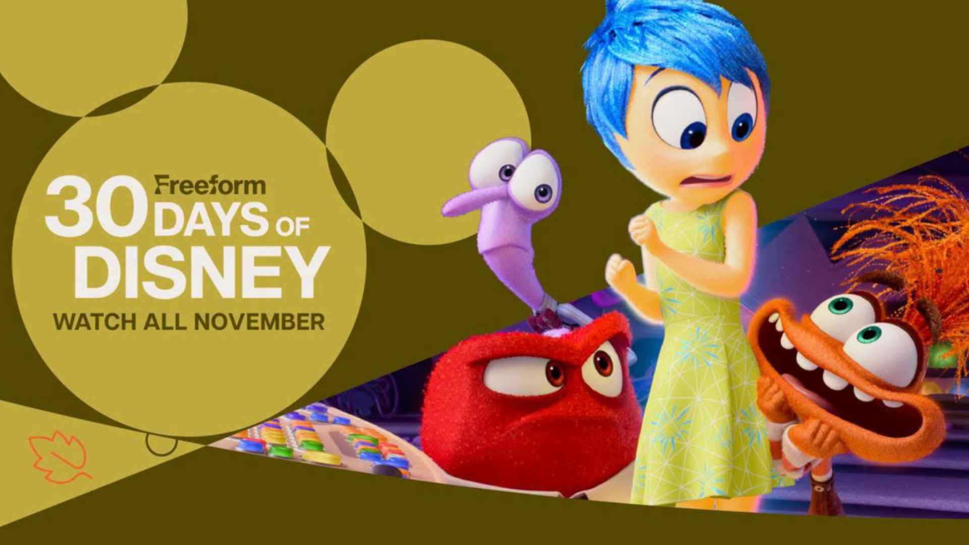 Freeform 30 Days of Disney November 2026 Schedule: Inside Out 2 Premieres November 7
