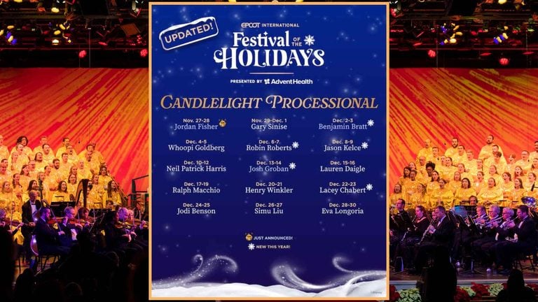 Jordan Fisher Named Final 2026 EPCOT Candlelight Processional Narrator, Full Lineup Set