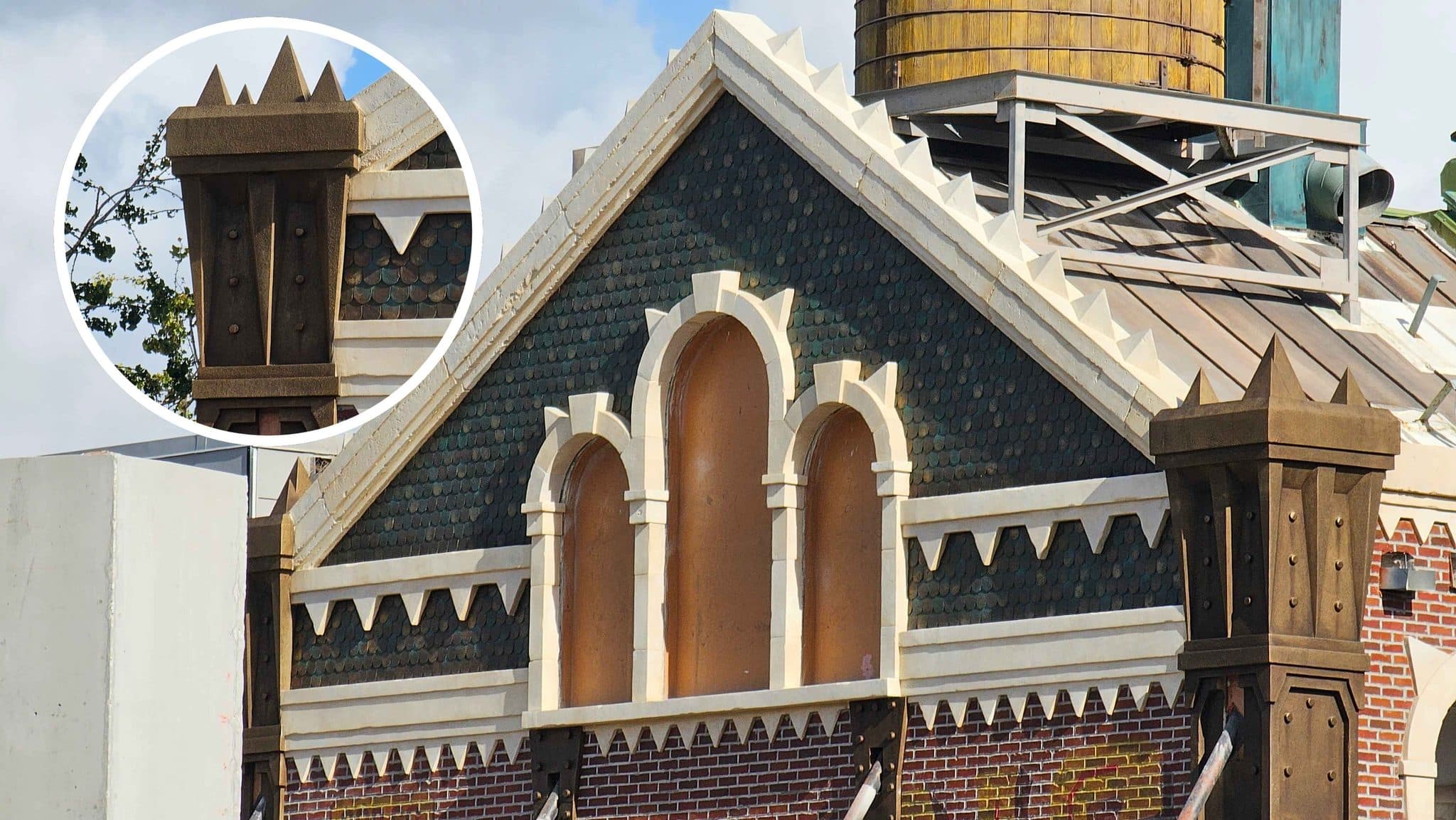 Monstropolis Scaffolding Comes Down, Revealing a Facade Full of Horns ...