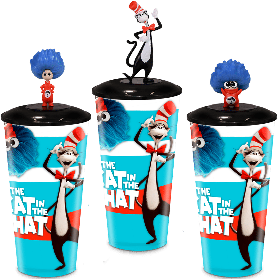 Thing 1 blanket topper cups Thing 1 tin Thing 3 Grippr and Thing 3 plush