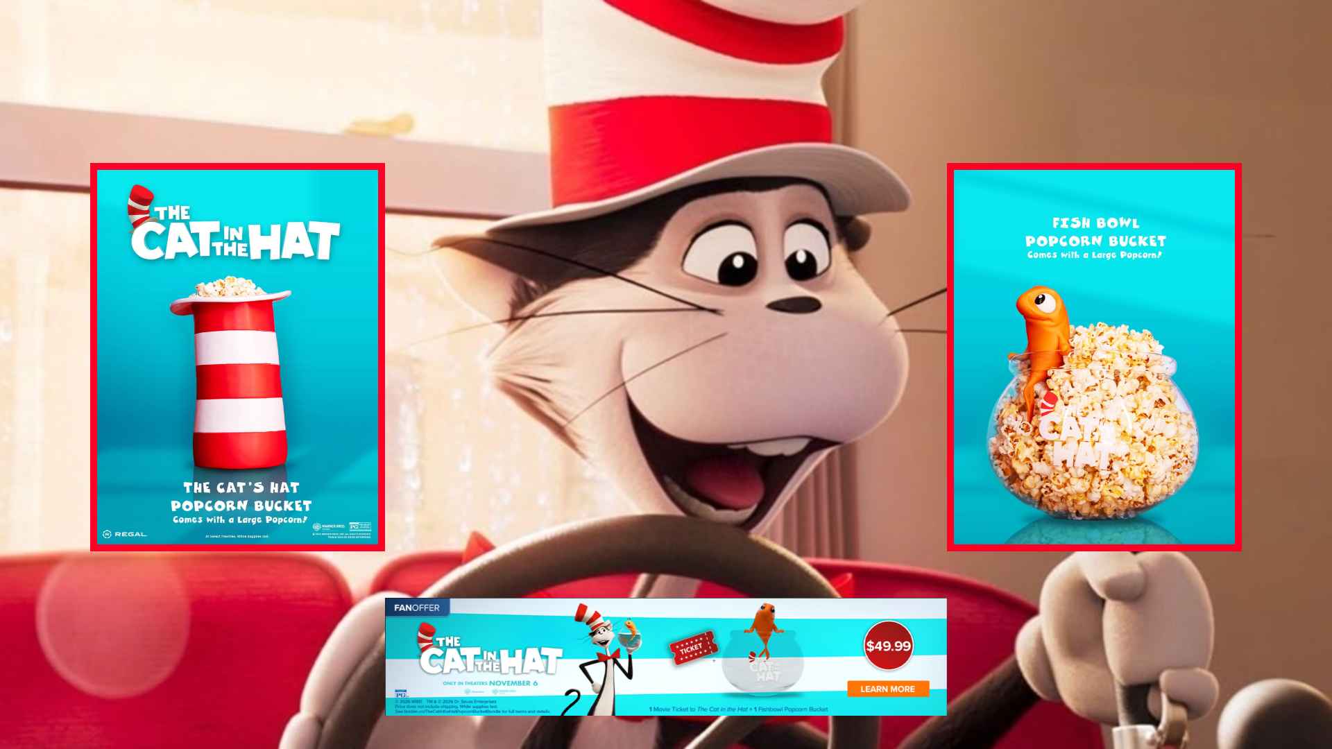The Cat in the Hat Popcorn Buckets 2026: Fishbowl, Cat's Hat, and Everything Else