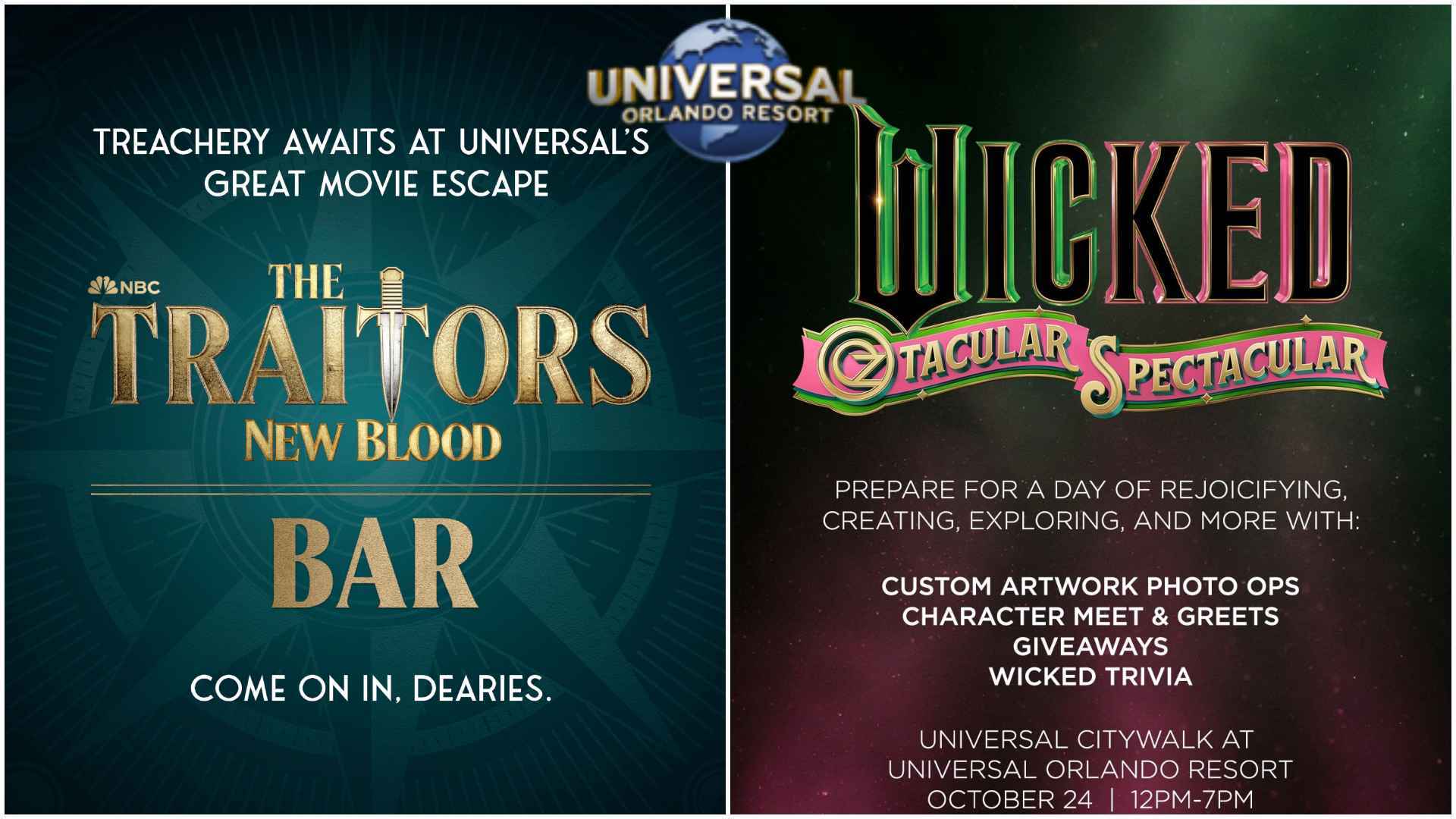 Universal CityWalk Adds Wicked Fan Event and The Traitors: New Blood Themed Bar